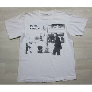 Vintage 90s Paul Simon T-Shirt (M) 1991 Born At The Right Time Tour Folk Music